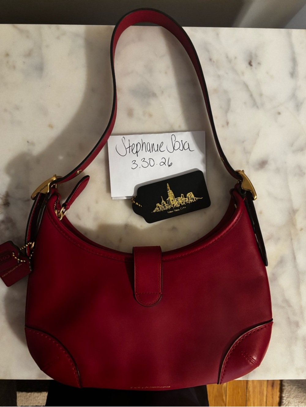 Coach Red Hamptons Hobo - Picture 3 of 4